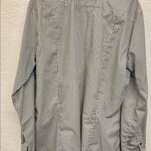 H&M Collared Button Down Long Sleeve Shirt Mens  X-Large Navy/White Checkered - Picture 3 of 4